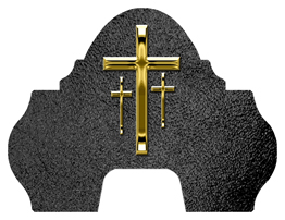 DARAY-L-517-GD-SH-BK Gold 3 Crosses Shimmer Black